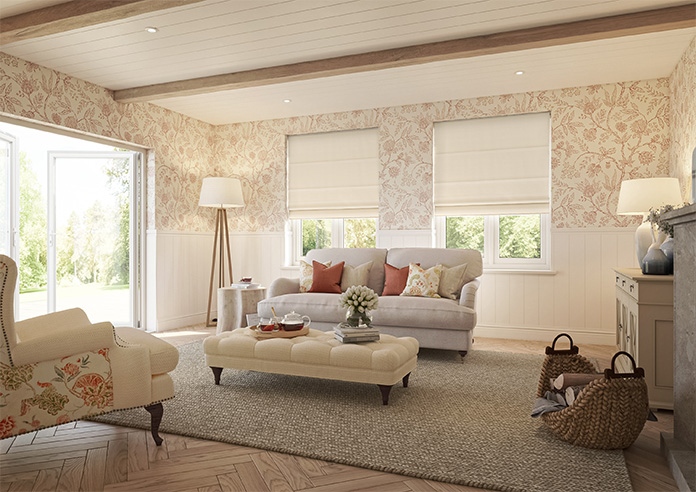 Donegal, Blush Cream - Motorised Roman Blind - Image 6
